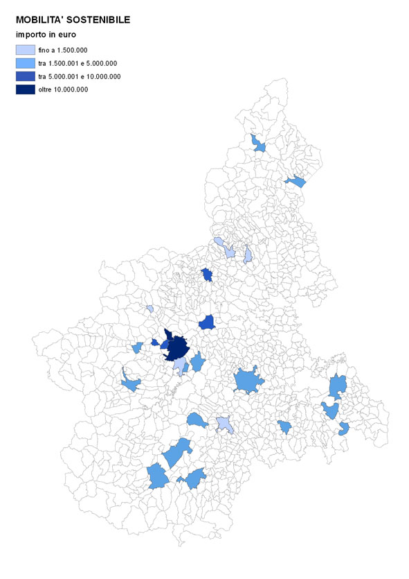 Numero interventi per comune - MOBILIT&Agrave; SOSTENIBILE